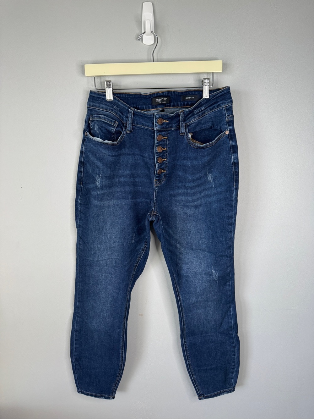 Judy Blue Women's Dark Blue Skinny Button-Fly Jeans